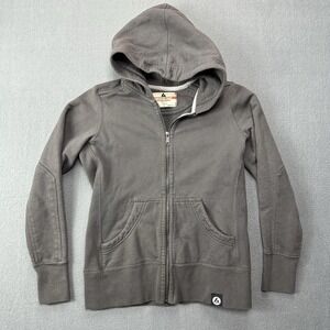 American Giant Sweatshirt Women's Small Gray Full Zip Hoodie Heavy Cotton Adult